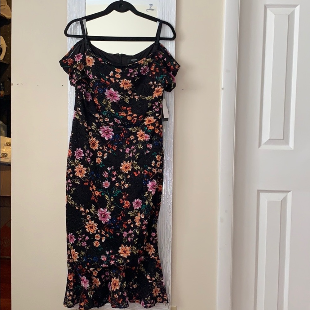 GUESS black floral dress
